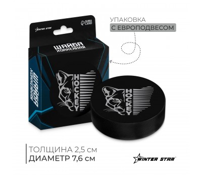 Шайба хоккейная Winter Star взрослая d=7.6см 9816489 Шайба хоккейная Winter Star взрослая d=7.6см 9816489