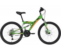Велосипед Black One Ice FS 24 D, зеленый/оранжевый/черный, размер рамы 14.5 