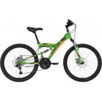 Велосипед Black One Ice FS 24 D, зеленый/оранжевый/черный, размер рамы 14.5 